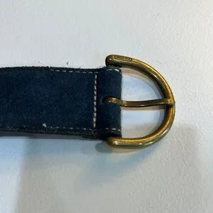 Coach Blue and Gold Belt with Chain Detailing COACH® | Restored Chain Belt Bag In Signature Chambray With  main image 2